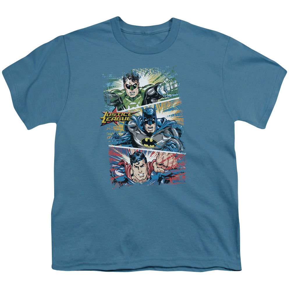 Jla - Action Frames - Short Sleeve Youth 18/1 - Slate T-shirt