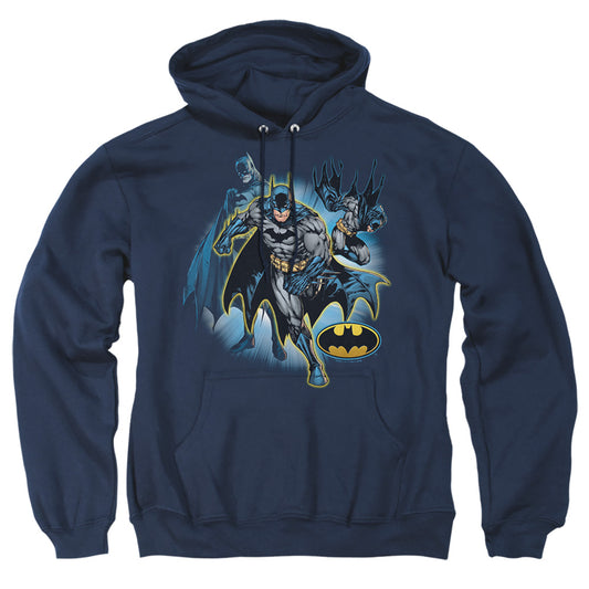 Jla - Batman Collage - Adult Pull-over Hoodie - Navy