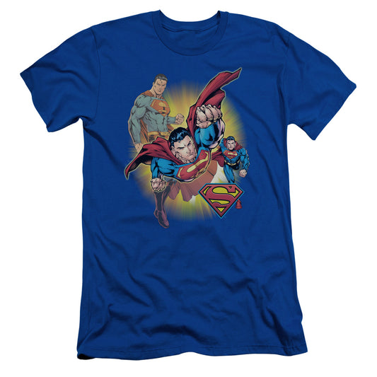 JLA SUPERMAN COLLAGE - S/S ADULT 30/1 - ROYAL BLUE T-Shirt