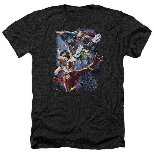 Jla - Galactic Attack Color - Adult Heather-black