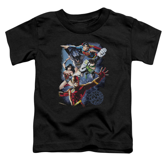 Jla - Galactic Attack Color - Short Sleeve Toddler Tee - Black T-shirt