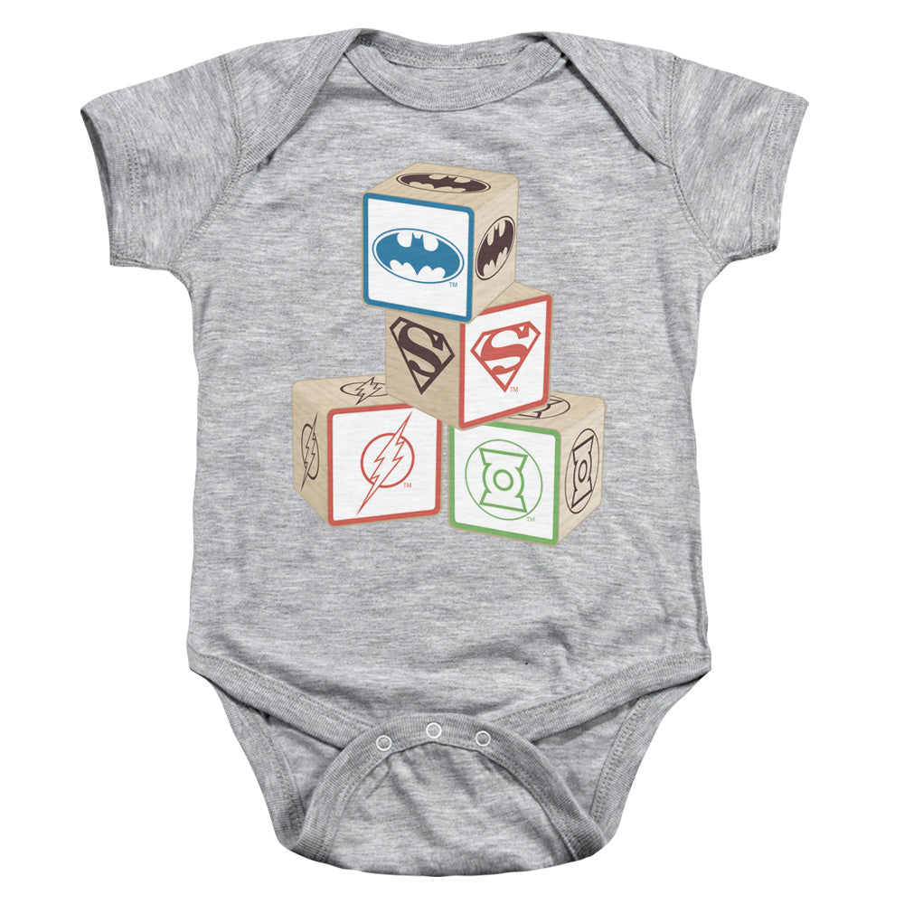 Jla - Baby Block-infant Snapsuit - Athletic Heather