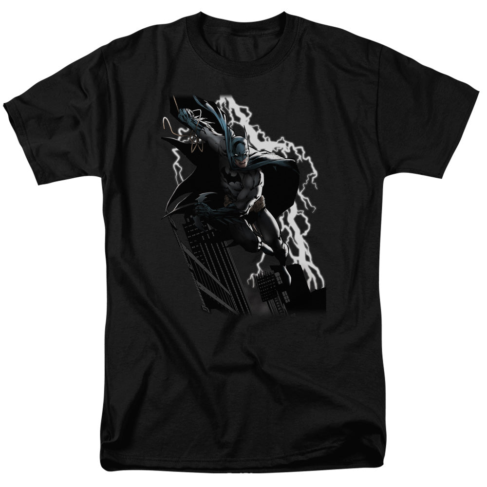 Jla - Lighting Crashes - Short Sleeve Adult 18/1 - Black T-shirt