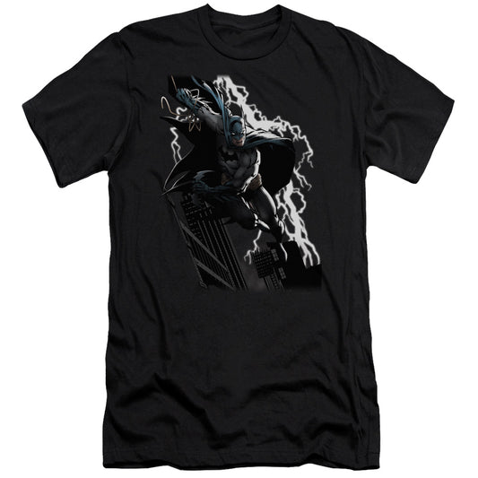 Jla - Lighting Crashes-premuim Canvas Adult Slim Fit 30/1 - Black