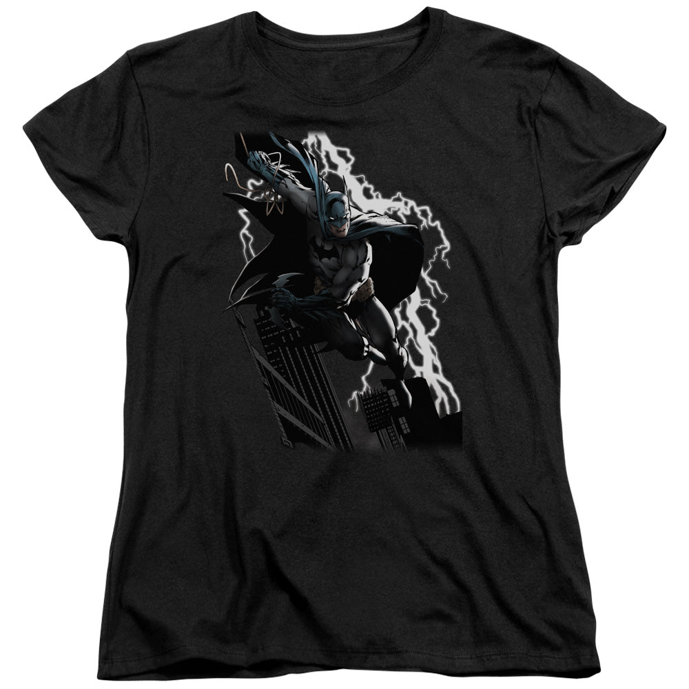 Jla - Lighting Crashes - Short Sleeve Womens Tee - Black T-shirt