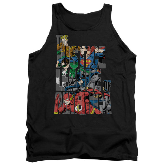 Jla - Lettered League - Adult Tank - Black