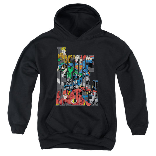 Jla - Lettered League - Youth Pull-over Hoodie - Black