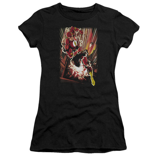 Jla - Street Speed - Short Sleeve Junior Sheer - Black T-shirt