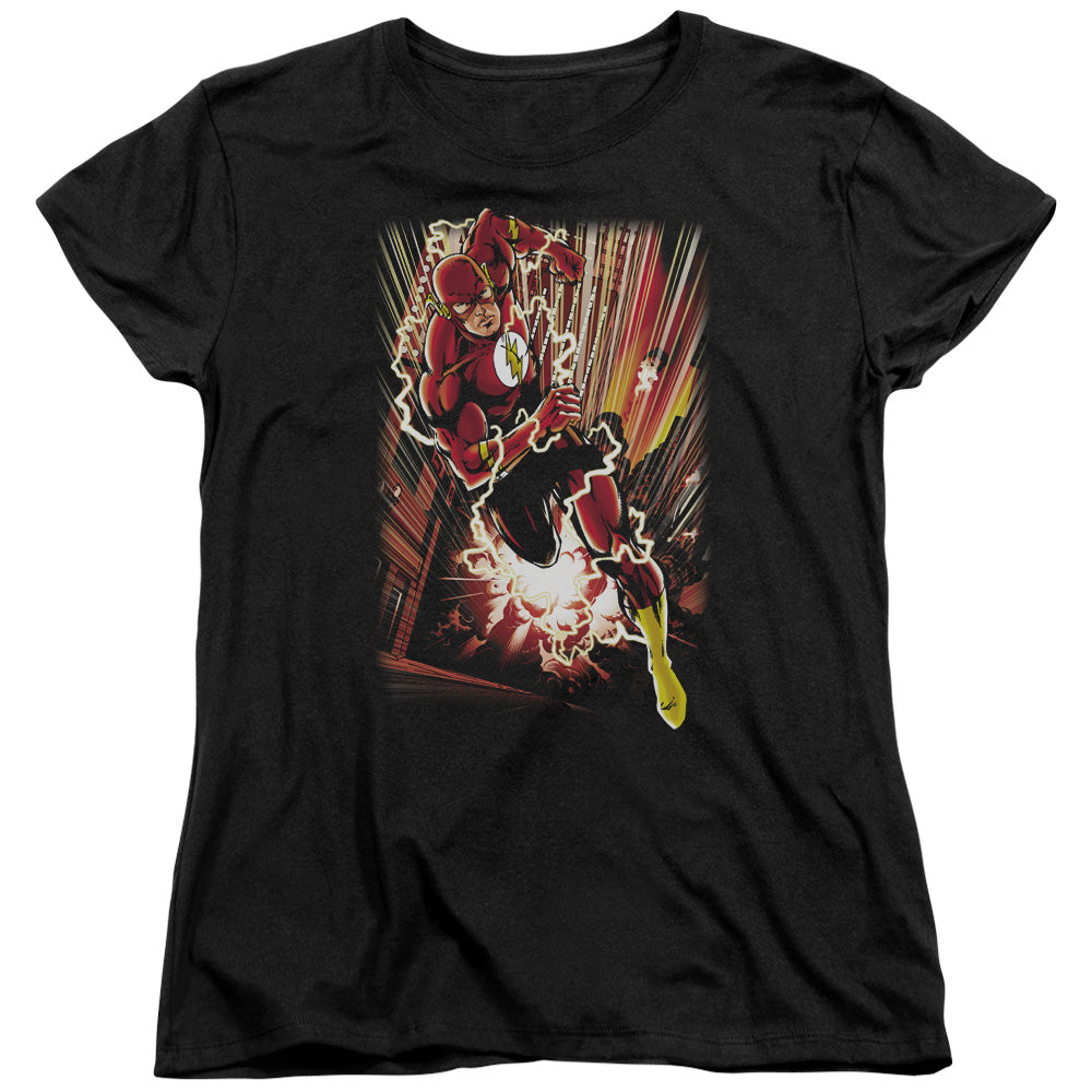 Jla - Street Speed - Short Sleeve Womens Tee - Black T-shirt