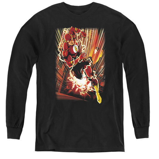 Jla - Street Speed - Youth Long Sleeve Tee - Black
