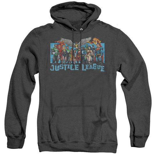 Jla - League Lineup - Adult Heather Hoodie - Black