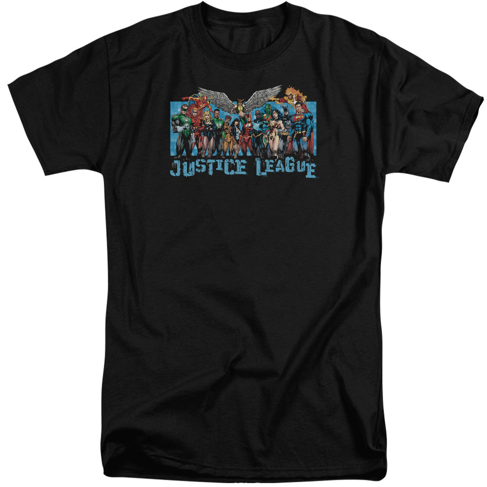 Jla - League Lineup - Short Sleeve Adult Tall - Black T-shirt