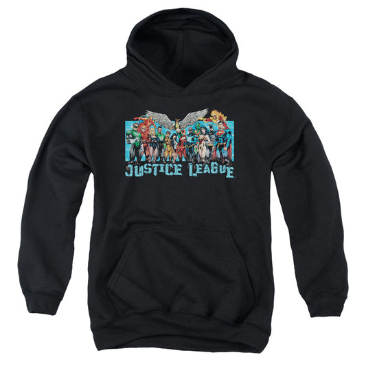 Jla - League Lineup - Youth Pull-over Hoodie - Black