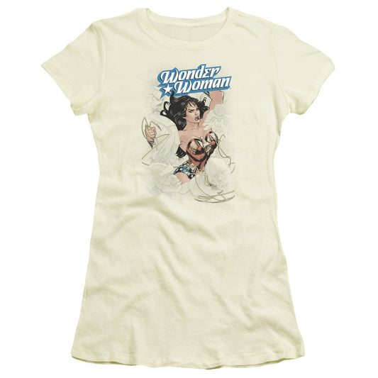 Dco Jla - Ww #14 Cover - Short Sleeve Junior Sheer - Cream T-shirt
