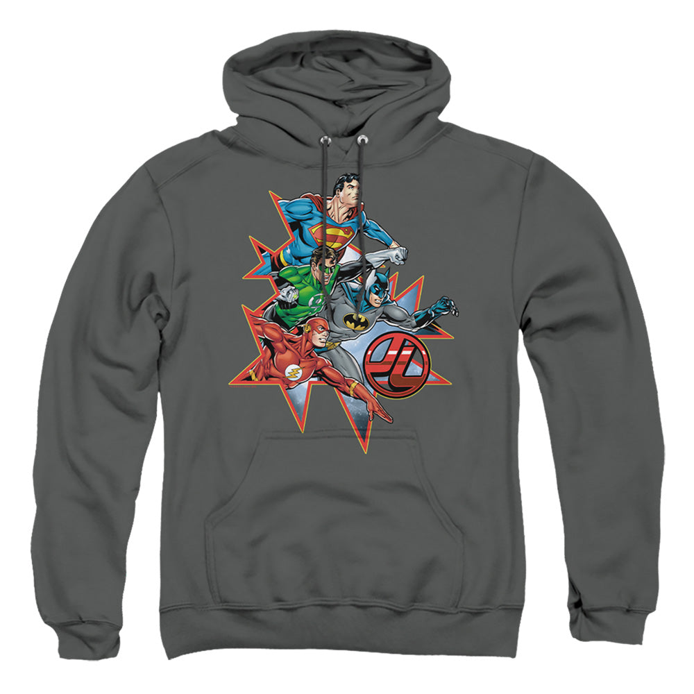 Jla - Starburst - Adult Pull-over Hoodie - Charcoal