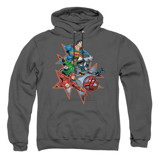 Jla - Starburst - Adult Pull-over Hoodie - Charcoal