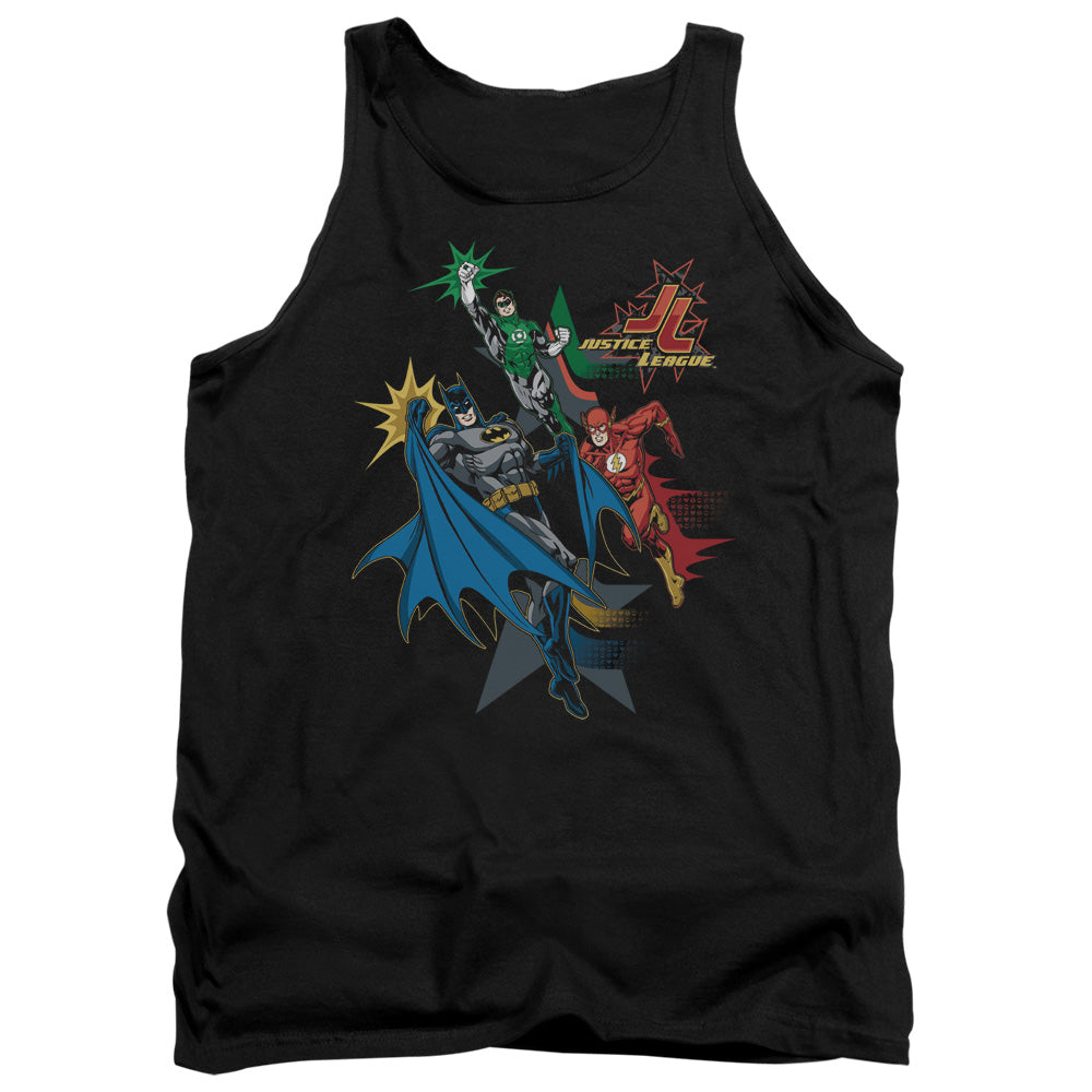 Jla - Action Stars - Adult Tank - Black