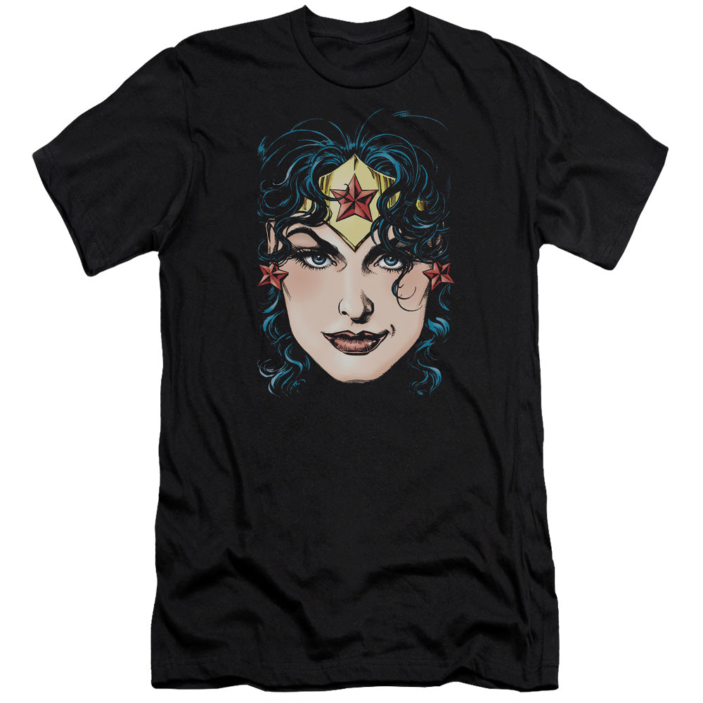 Dco Jla - Wonder Woman Head-premuim Canvas Adult Slim Fit 30/1 - Black