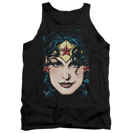 Dco Jla - Wonder Woman Head - Adult Tank - Black