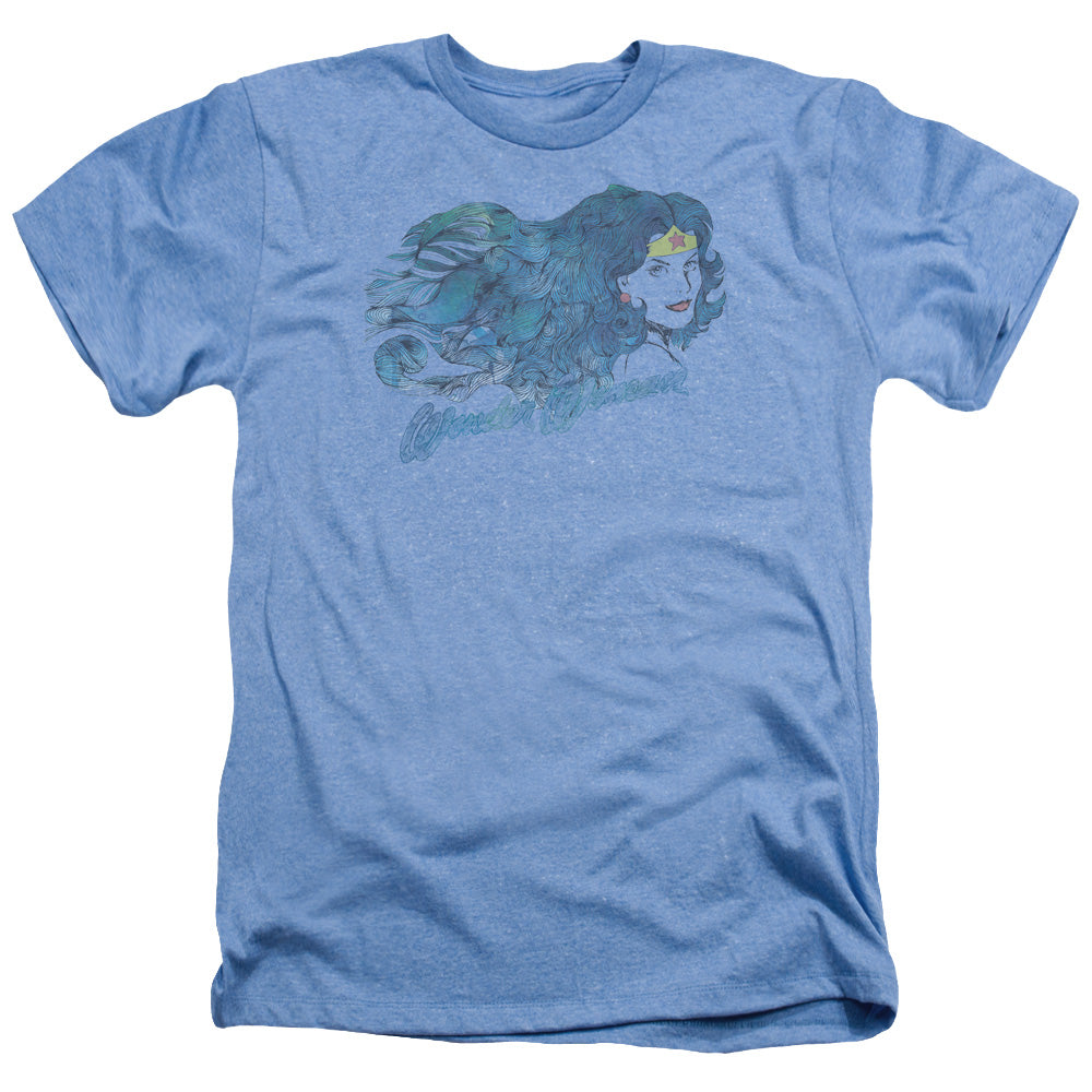 Jla - Watercolor Hair - Adult Heather - Light Blue