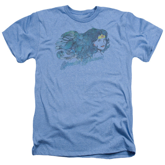 Jla - Watercolor Hair - Adult Heather - Light Blue