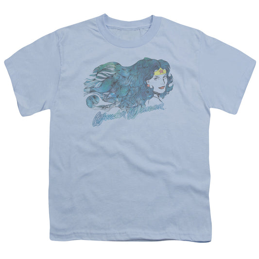 JLA WATERCOLOR HAIR - S/S YOUTH 18/1 - LIGHT BLUE T-Shirt