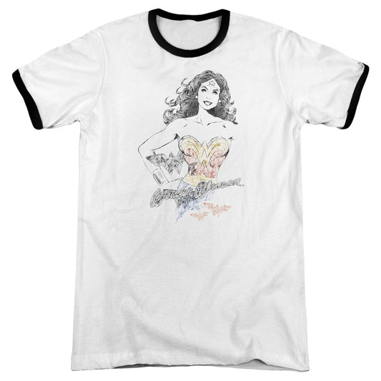 Dco Jla - Wonder Squiggles - Adult Ringer - White/black