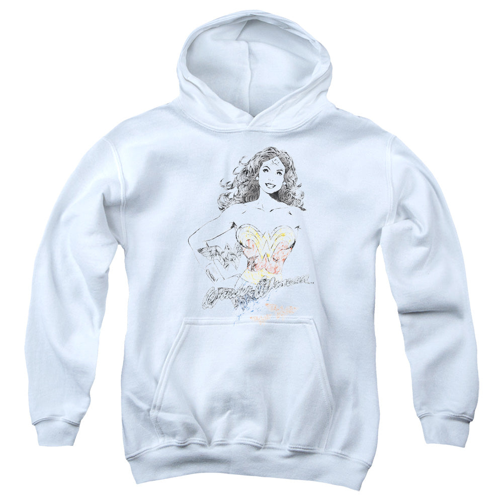 Dco Jla - Wonder Squiggles - Youth Pull-over Hoodie - White
