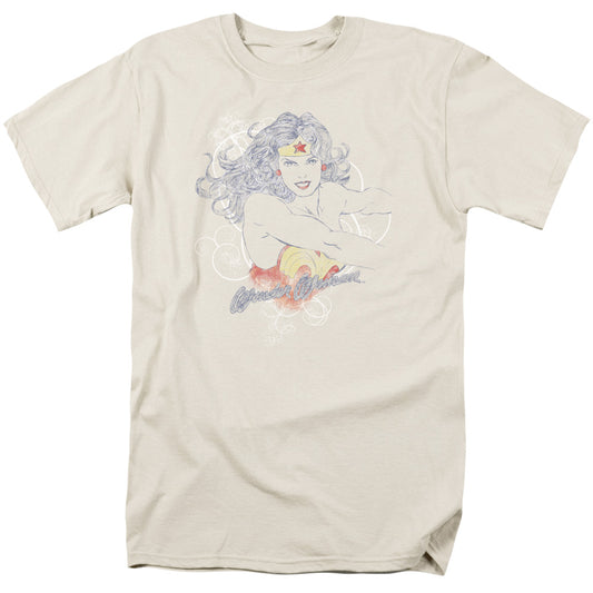 Dco Jla - Sketch Truth - Short Sleeve Adult 18/1 - Cream T-shirt