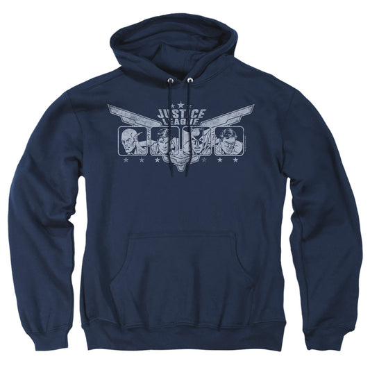 Jla - Justice Wings - Adult Pull-over Hoodie - Navy
