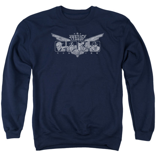Jla - Justice Wings - Adult Crewneck Sweatshirt - Navy