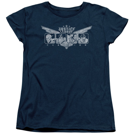 JLA JUSTICE WINGS - S/S WOMENS TEE - NAVY T-Shirt