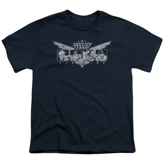 Jla - Justice Wings - Short Sleeve Youth 18/1 - Navy T-shirt