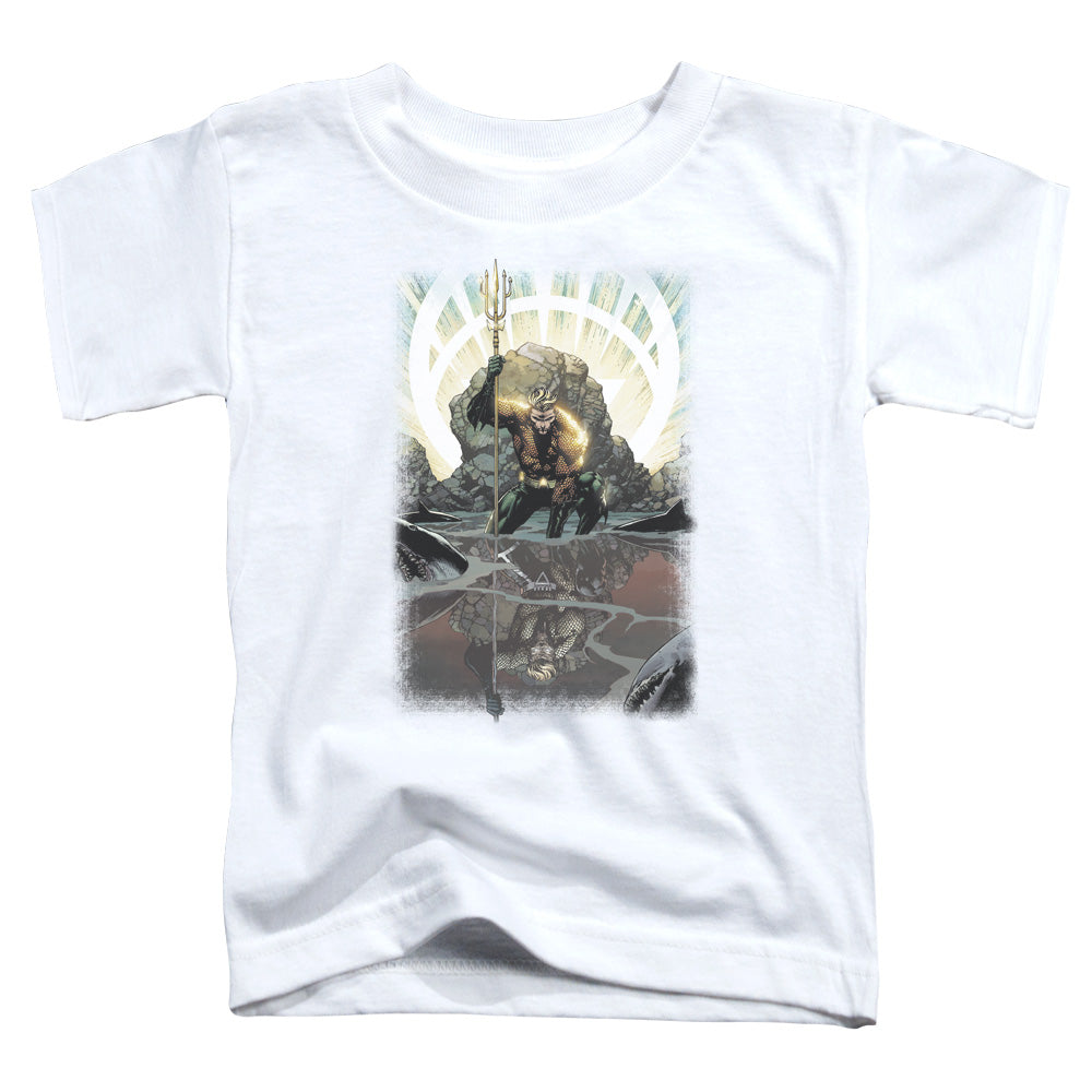 Jla - Brightest Day Aquaman - Short Sleeve Toddler Tee - White T-shirt