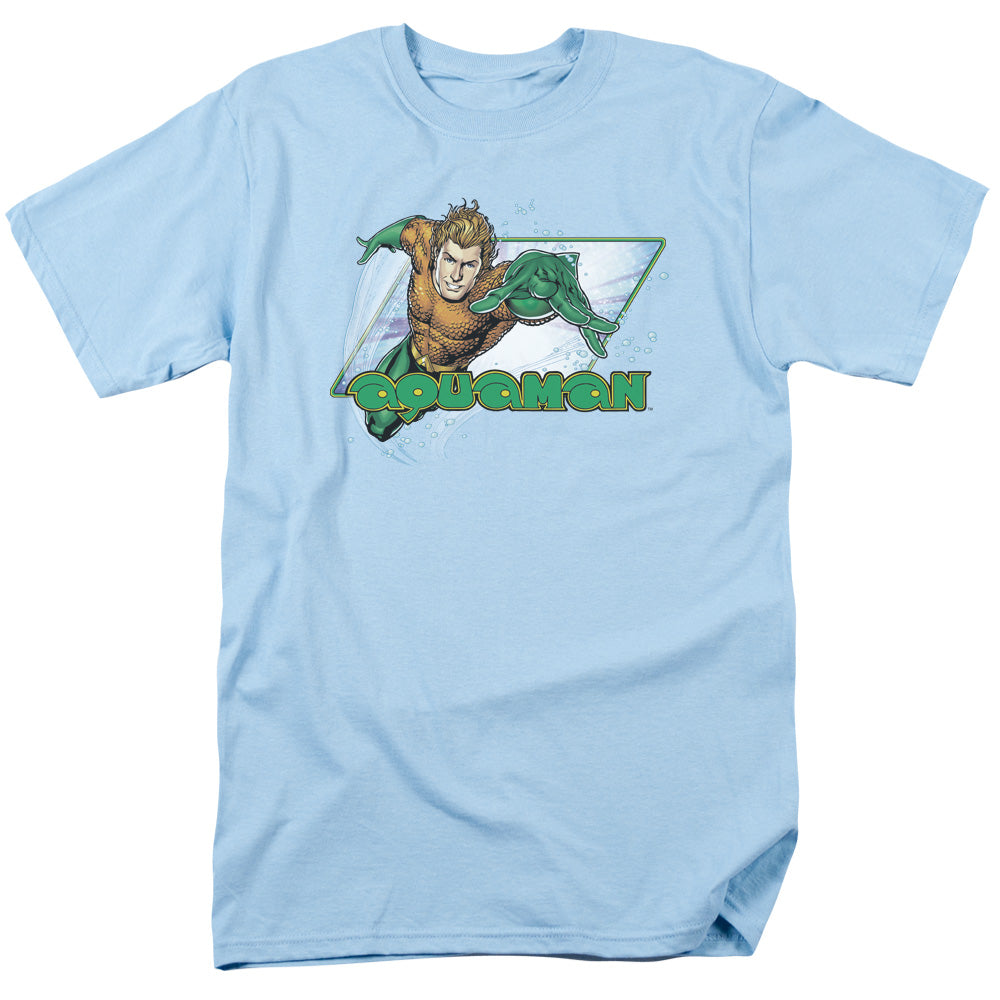 Jla - Aquaman - Short Sleeve Adult 18/1 - Light Blue T-shirt