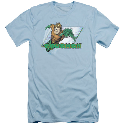 Jla - Aquaman - Short Sleeve Adult 30/1 - Light Blue T-shirt