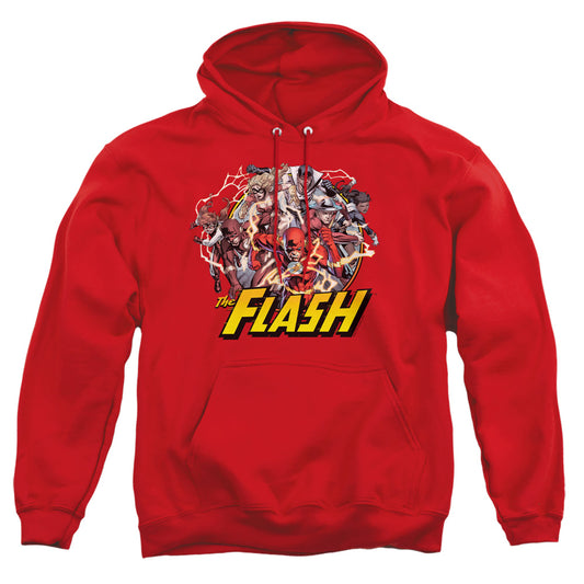 Jla - Flash Family - Adult Pull-over Hoodie - Red