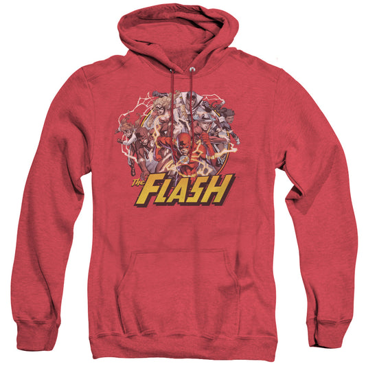 Jla - Flash Family - Adult Heather Hoodie - Red
