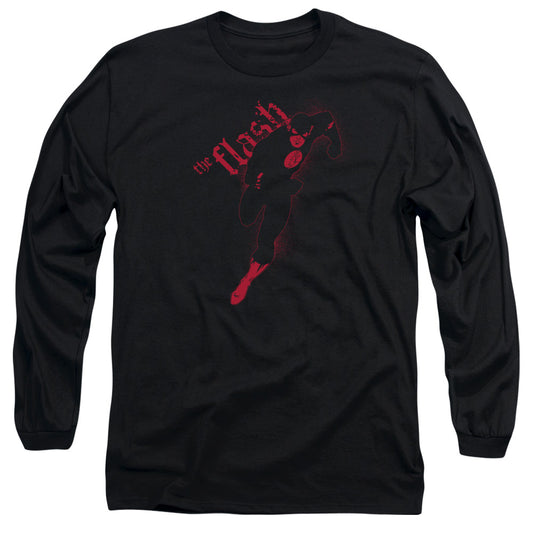 Jla - Flash Darkness - Long Sleeve Adult 18/1 - Black T-shirt