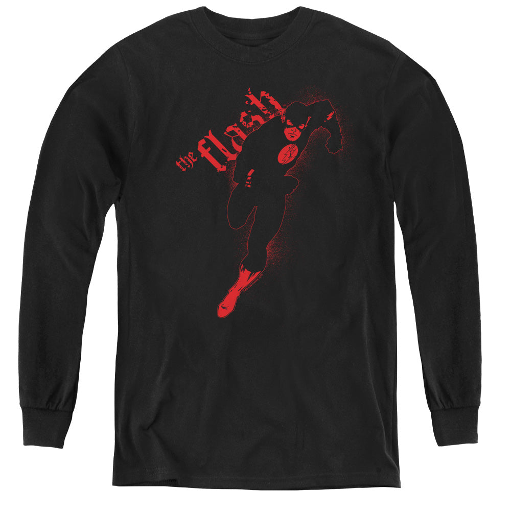 Jla - Flash Darkness - Youth Long Sleeve Tee - Black