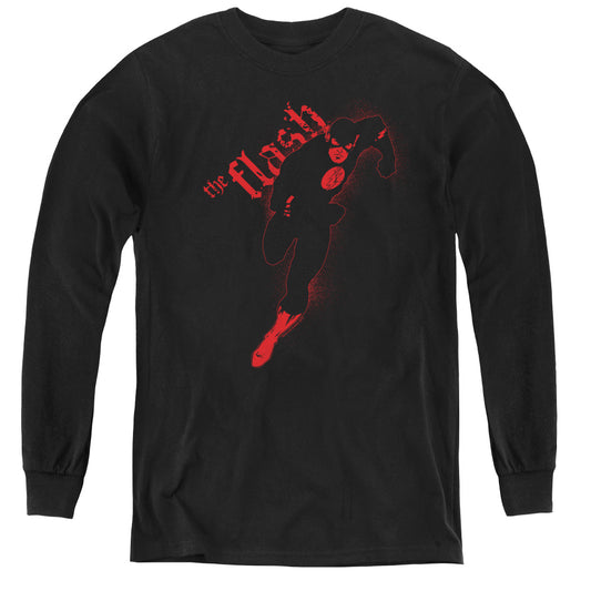 Jla - Flash Darkness - Youth Long Sleeve Tee - Black