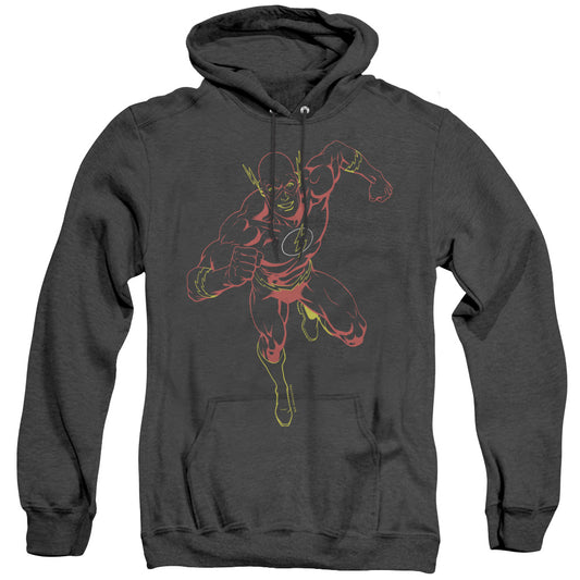 Jla - Neon Flash - Adult Heather Hoodie - Black