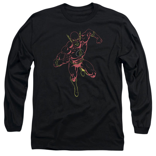 Jla - Neon Flash - Long Sleeve Adult 18/1 - Black T-shirt