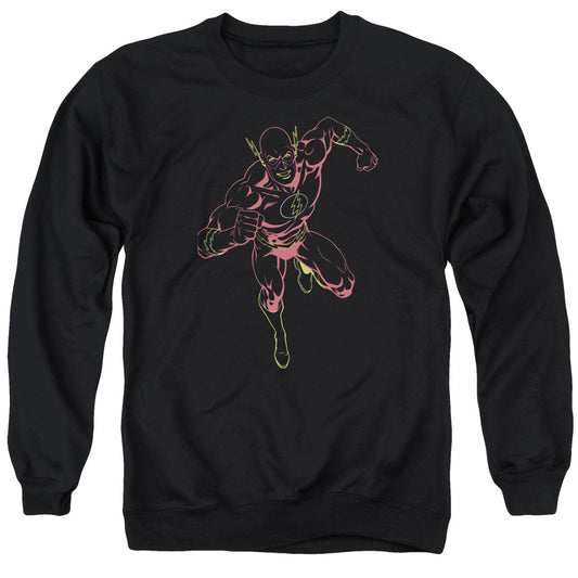 Jla - Neon Flash - Adult Crewneck Sweatshirt - Black