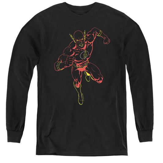 Jla - Neon Flash - Youth Long Sleeve Tee - Black
