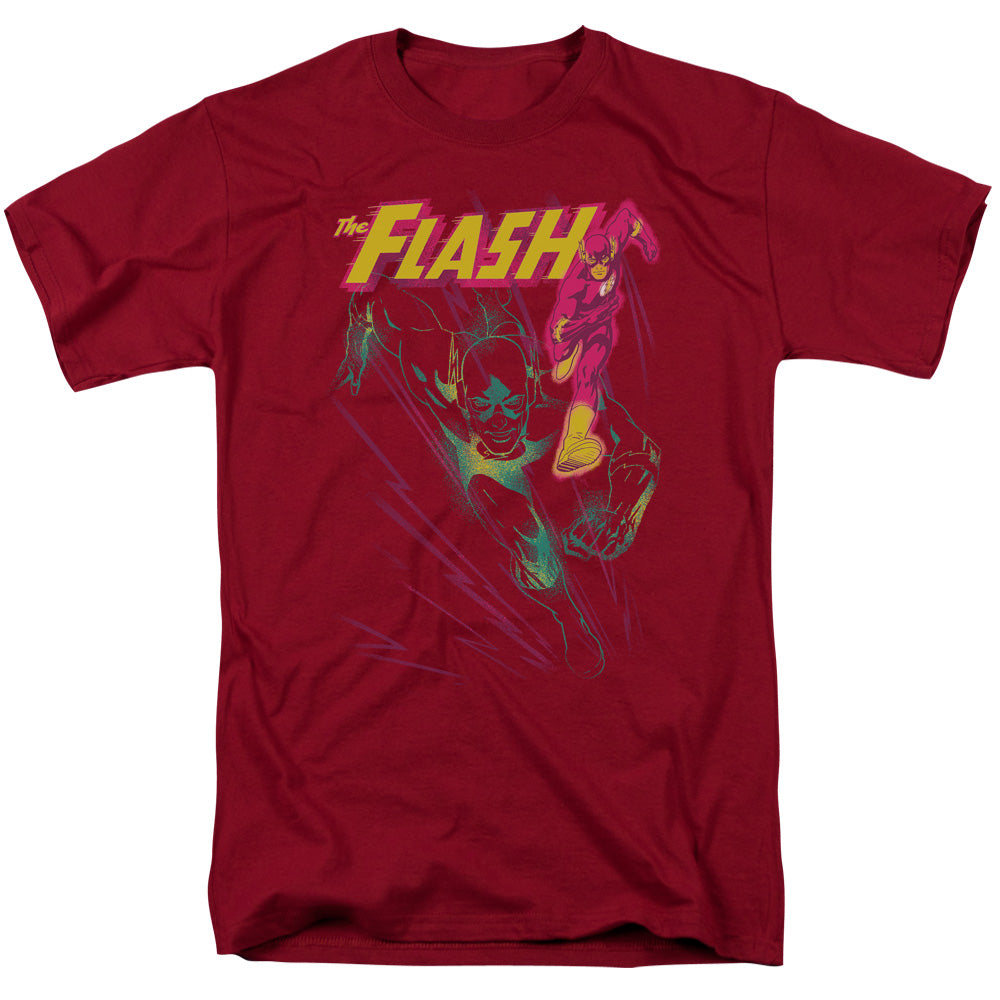Jla - Flash Spray - Short Sleeve Adult 18/1 - Cardinal T-shirt