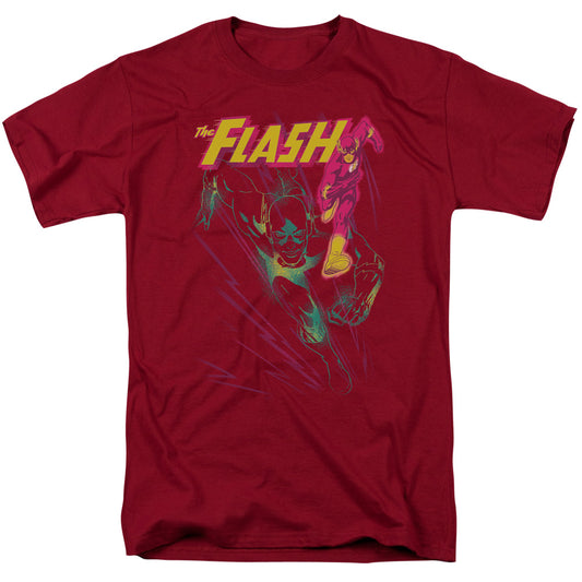 Jla - Flash Spray - Short Sleeve Adult 18/1 - Cardinal T-shirt