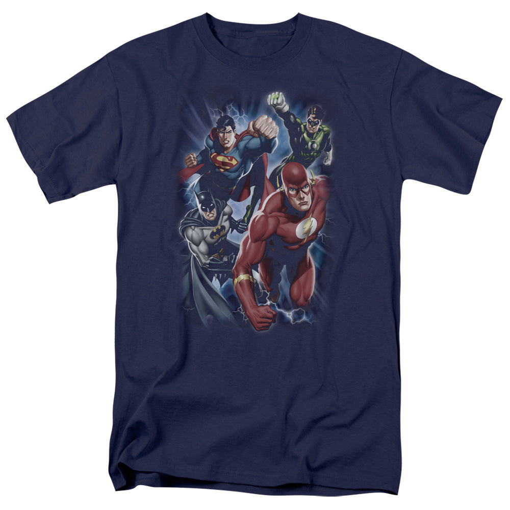 Jla - Storm Chasers - Short Sleeve Adult 18/1 - Navy T-shirt