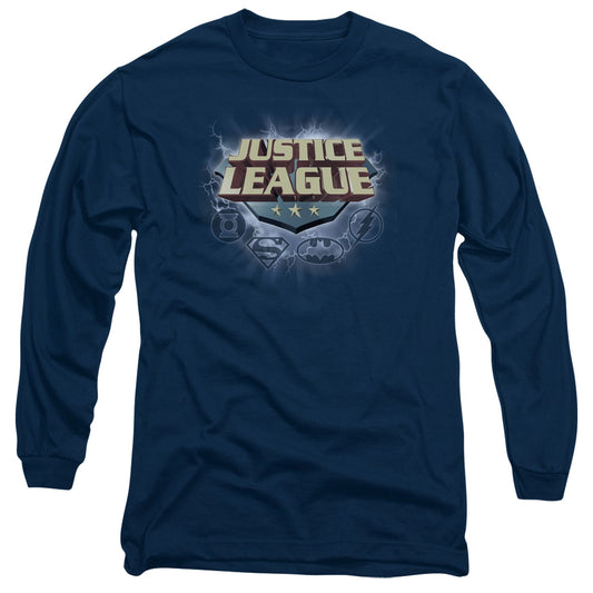 Jla - Storm Logo - Long Sleeve Adult 18/1 - Navy T-shirt