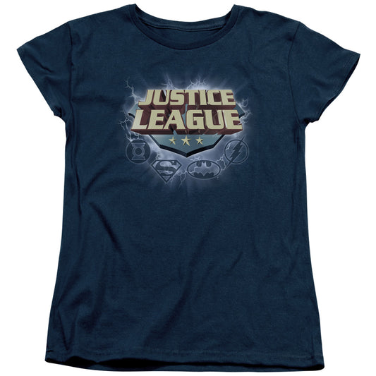Jla - Storm Logo - Short Sleeve Womens Tee - Navy T-shirt